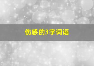 伤感的3字词语