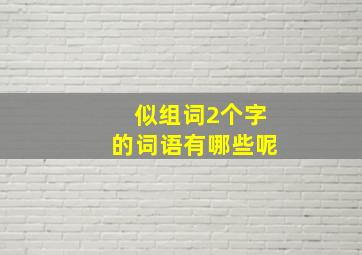 似组词2个字的词语有哪些呢