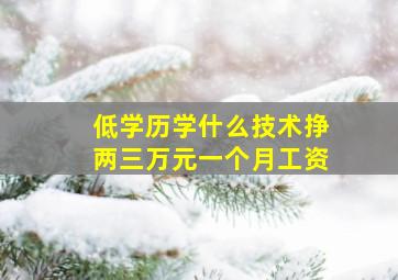 低学历学什么技术挣两三万元一个月工资