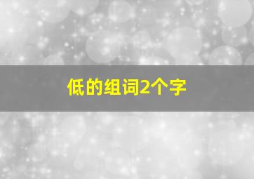 低的组词2个字