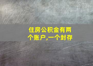 住房公积金有两个账户,一个封存