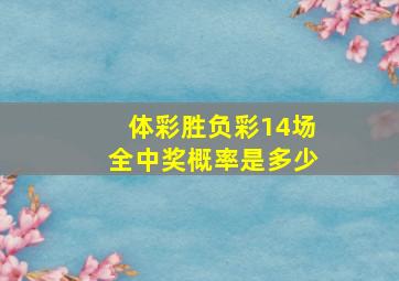 体彩胜负彩14场全中奖概率是多少