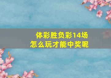 体彩胜负彩14场怎么玩才能中奖呢