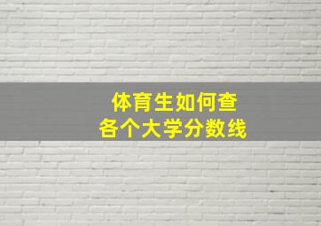 体育生如何查各个大学分数线