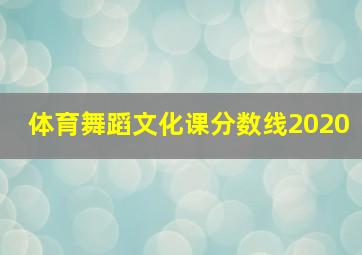 体育舞蹈文化课分数线2020