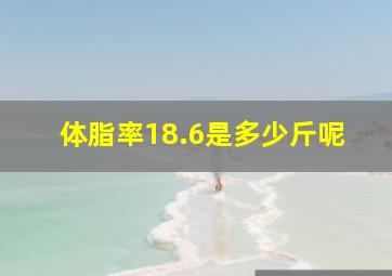 体脂率18.6是多少斤呢