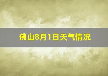 佛山8月1日天气情况