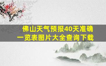 佛山天气预报40天准确一览表图片大全查询下载