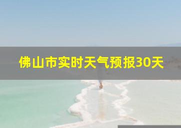 佛山市实时天气预报30天