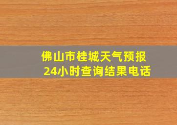 佛山市桂城天气预报24小时查询结果电话