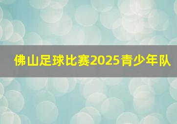 佛山足球比赛2025青少年队