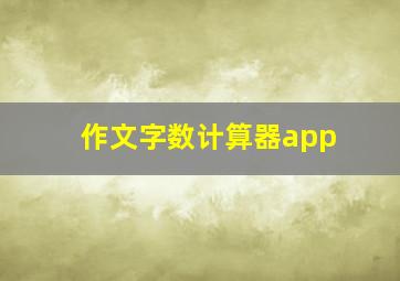 作文字数计算器app