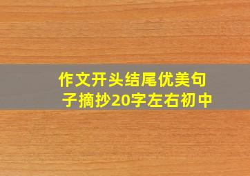 作文开头结尾优美句子摘抄20字左右初中