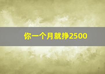 你一个月就挣2500