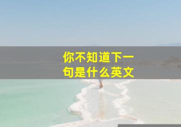 你不知道下一句是什么英文