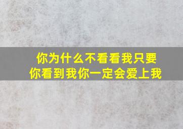 你为什么不看看我只要你看到我你一定会爱上我