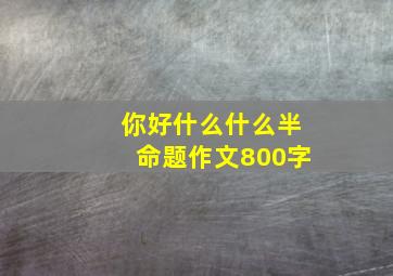 你好什么什么半命题作文800字