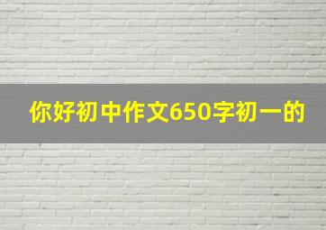 你好初中作文650字初一的