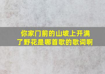 你家门前的山坡上开满了野花是哪首歌的歌词啊