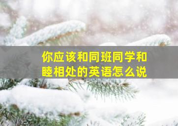 你应该和同班同学和睦相处的英语怎么说