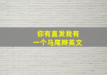 你有直发我有一个马尾辫英文