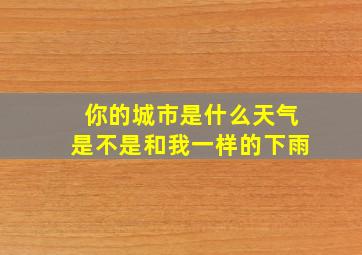 你的城市是什么天气是不是和我一样的下雨