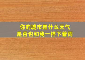 你的城市是什么天气是否也和我一样下着雨