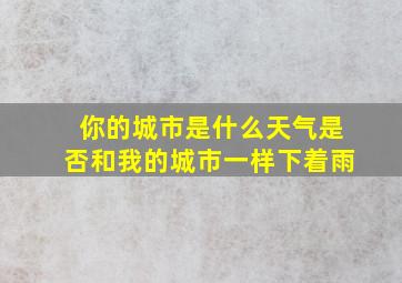 你的城市是什么天气是否和我的城市一样下着雨