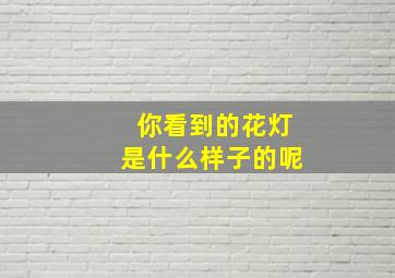 你看到的花灯是什么样子的呢