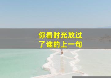 你看时光放过了谁的上一句