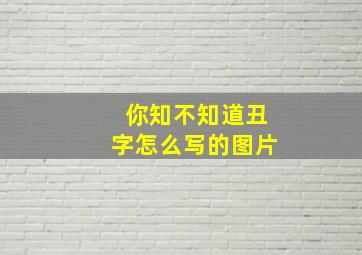 你知不知道丑字怎么写的图片