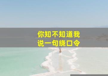 你知不知道我说一句绕口令