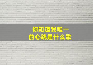 你知道我唯一的心跳是什么歌