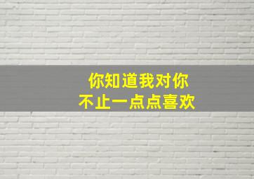 你知道我对你不止一点点喜欢