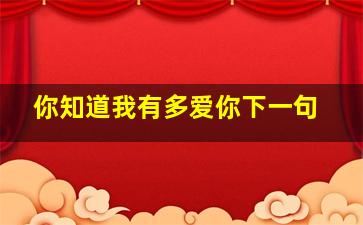 你知道我有多爱你下一句