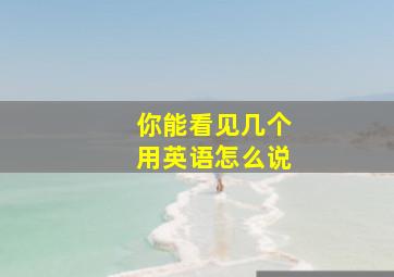 你能看见几个用英语怎么说