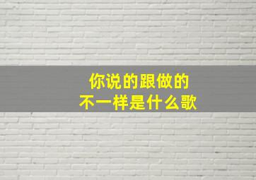 你说的跟做的不一样是什么歌