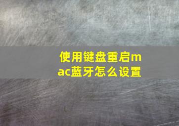 使用键盘重启mac蓝牙怎么设置