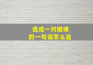 促成一对姻缘的一句话怎么说