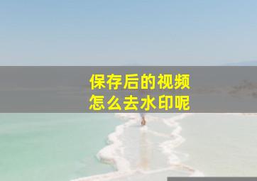 保存后的视频怎么去水印呢