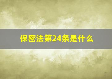 保密法第24条是什么