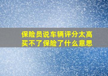 保险员说车辆评分太高买不了保险了什么意思