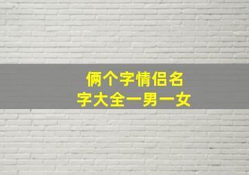 俩个字情侣名字大全一男一女