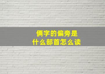 俩字的偏旁是什么部首怎么读