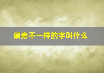 偏旁不一样的字叫什么