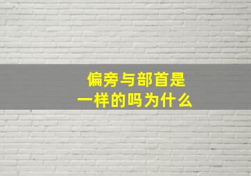 偏旁与部首是一样的吗为什么