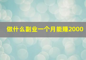 做什么副业一个月能赚2000