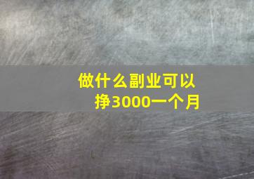 做什么副业可以挣3000一个月