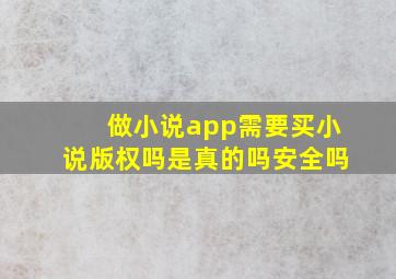 做小说app需要买小说版权吗是真的吗安全吗