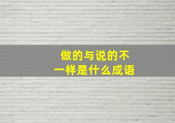 做的与说的不一样是什么成语